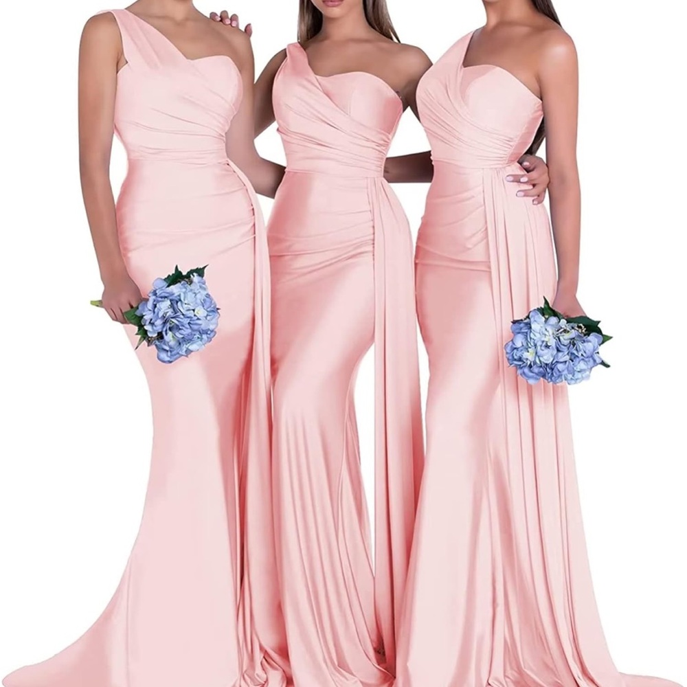 Elegant Pink One-Shoulder Dress
